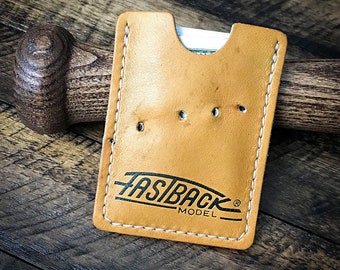 Baseball Glove Leather Card Sleeve, Minimalist Leather Wallet, Handmade