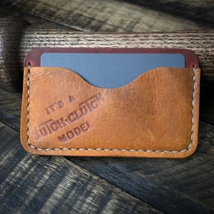 Cartera de cuero de guante de béisbol reutilizada, billetera de cuero minimalista, Horween