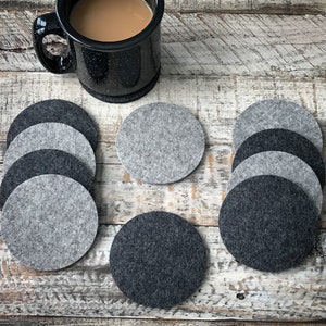 Round 100% Merino Wool Felt Drink Coaster Set