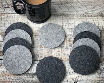 Round 100% Merino Wool Felt Drink Coaster Set