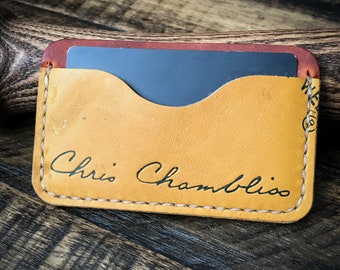 Chris Chambliss Repurposed Baseball Glove Leather Wallet, Minimalist Leather Wallet, Horween, New York Yankees