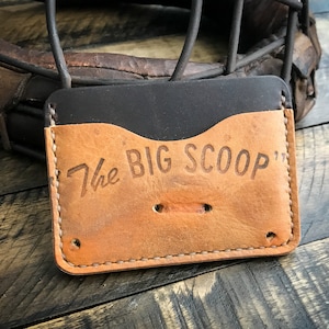 Cartera de cuero de guante de béisbol reutilizada, cartera de cuero minimalista