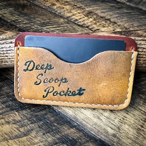 Billetera de cuero con guante de béisbol, billetera de cuero minimalista, cuero Horween
