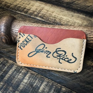 Jim Rice reutilizó la billetera de cuero del guante de béisbol, la billetera de cuero minimalista, Horween, Boston Red Sox