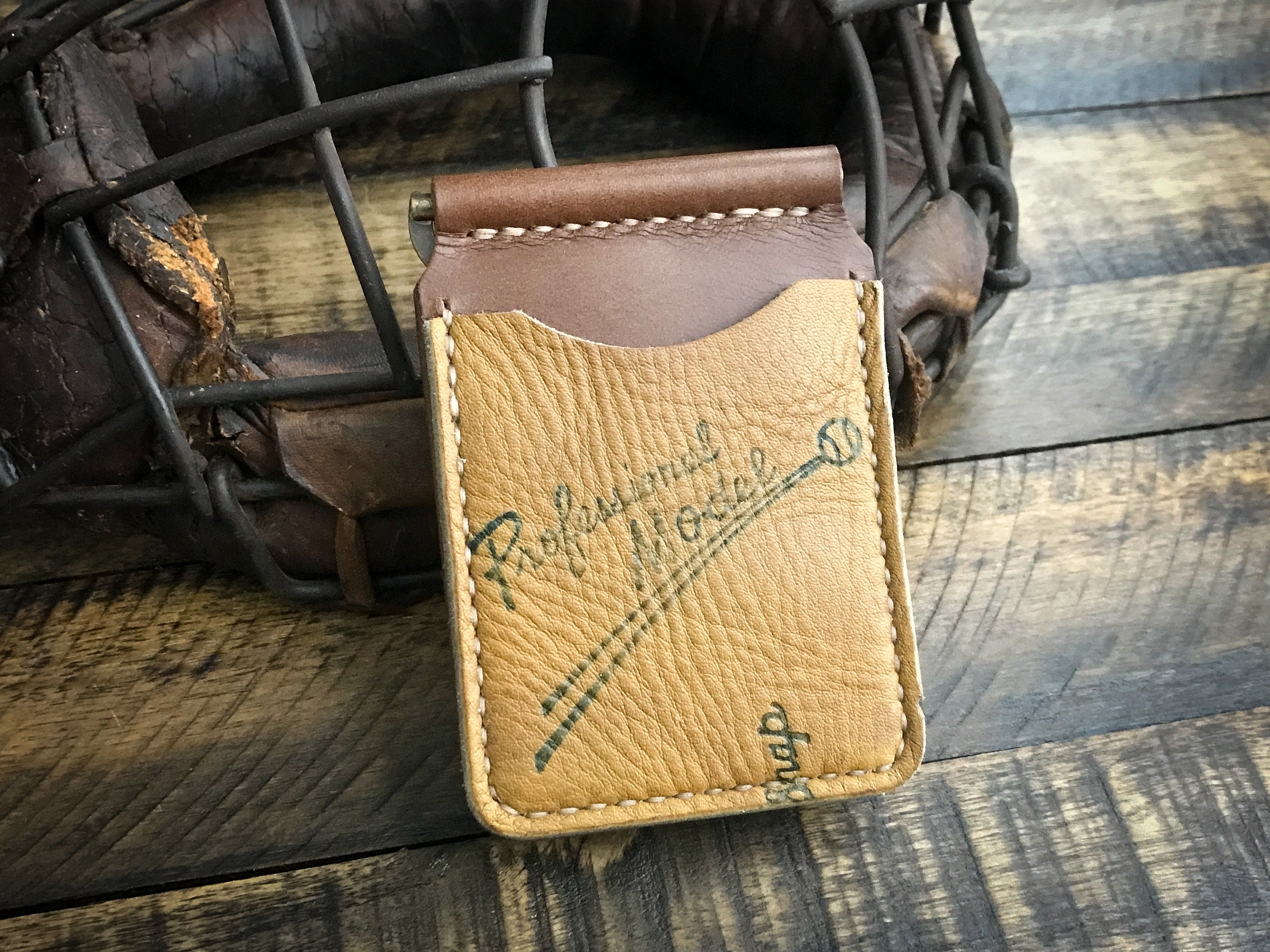 selesnya card sleeves Leather Landscape Card Holder – CarveOn main image 1