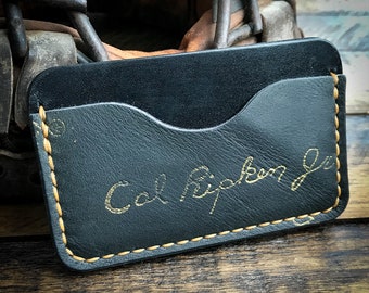 Cal Ripken Jr. Repurposed Baseball Glove Leather Card Holder Wallet