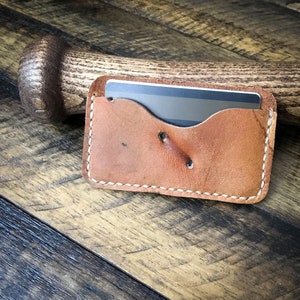 Monedero de cuero de guante de béisbol, Rawlings, billetera de cuero minimalista