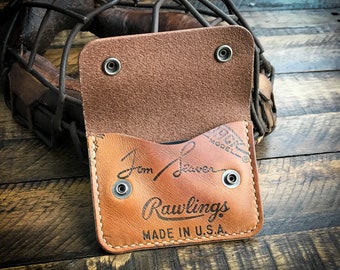 Tom Seaver Repurposed Baseball Glove Leather Snap Wallet