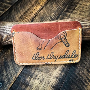 Cartera de cuero de guante de béisbol Don Drysdale, cartera de cuero minimalista, cuero Horween, Dodgers