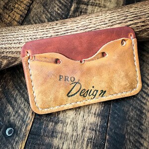 Billetera de cuero con guante de béisbol, billetera de cuero minimalista, cuero Horween