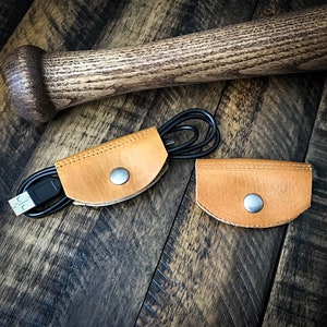 Guante de béisbol protectores de cable de cuero (conjunto de 2) Organizador de cable, envoltura de cable, auriculares, iPhone, viajes, oficina