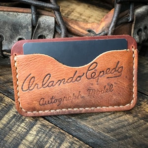 Orlando Cepeda Baseball Glove Leather Wallet, Minimalist Leather Wallet, Horween, San Francisco Giants, St. Louis Cardinals