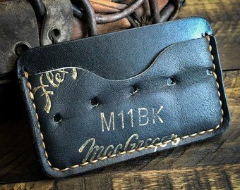 Repurposed Baseball Glove Leather Wallet, Minimalist Leather Wallet