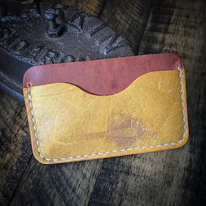 Wilson 1950's Boxing Speed Bag Leather Wallet, Minimalist Leather Wallet, Horween Leather