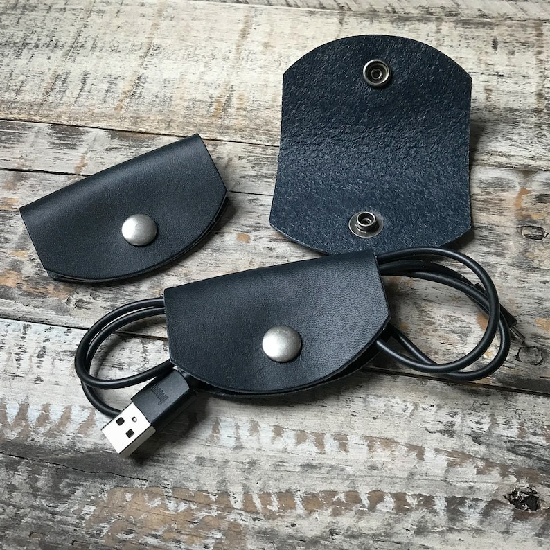 Leather Cord Keeper Cable Organizer Cord Wrap Earbud Etsy