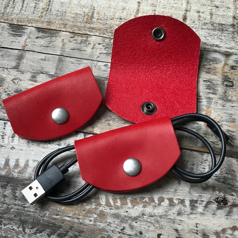 Leather Cord Keeper Cable Organizer Cord Wrap Earbud Etsy