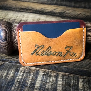 Nellie Fox Baseball Glove Leather Wallet, Minimalist Leather Wallet, Horween Leather, Chicago White Sox