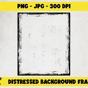 ディストレスト テクスチャ フレーム PNG JPG |オーバーレイ効果、グランジ ディストレスト テクスチャ エイジド エフェクト フレーム デジタル ダウンロード 300 DPI