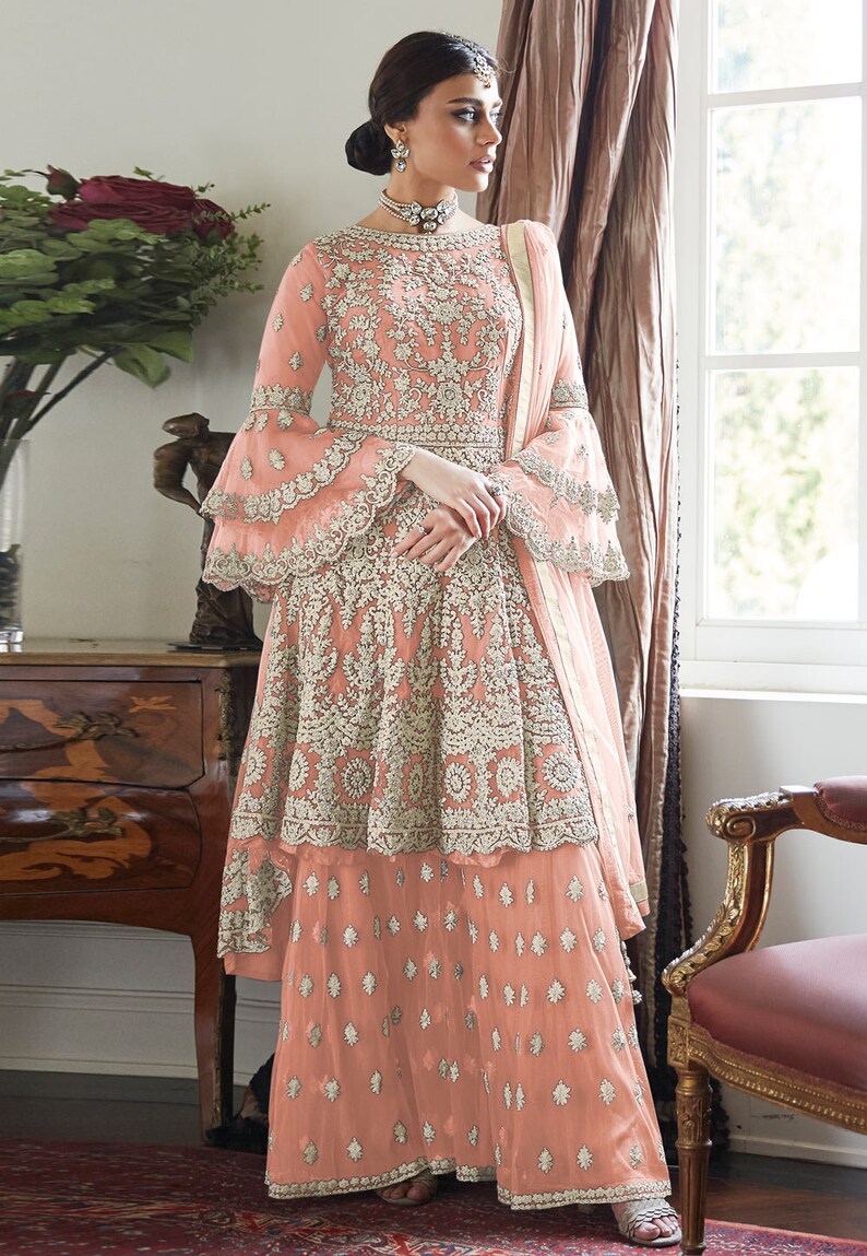 Designer Pakistani Hand Embroidered Salwar Kameez with Dupatta Wedding Wear Indian Dress Handmade New Bollywood Style Bridal Dress