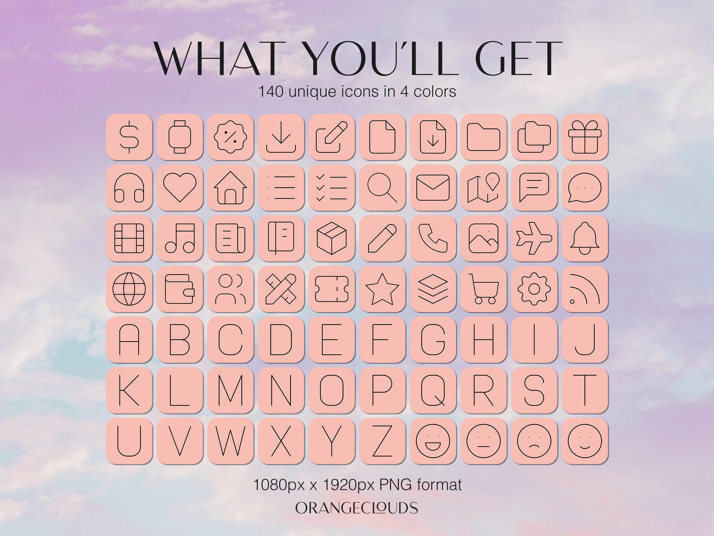 Pastel 140 App Icons Png Formats Instant Download Pink | Etsy