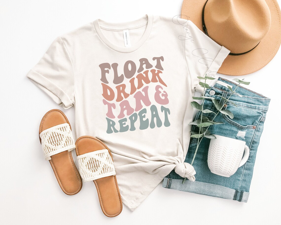 Float Drink Tan Repeat Svg File Png File Digital Design Etsy