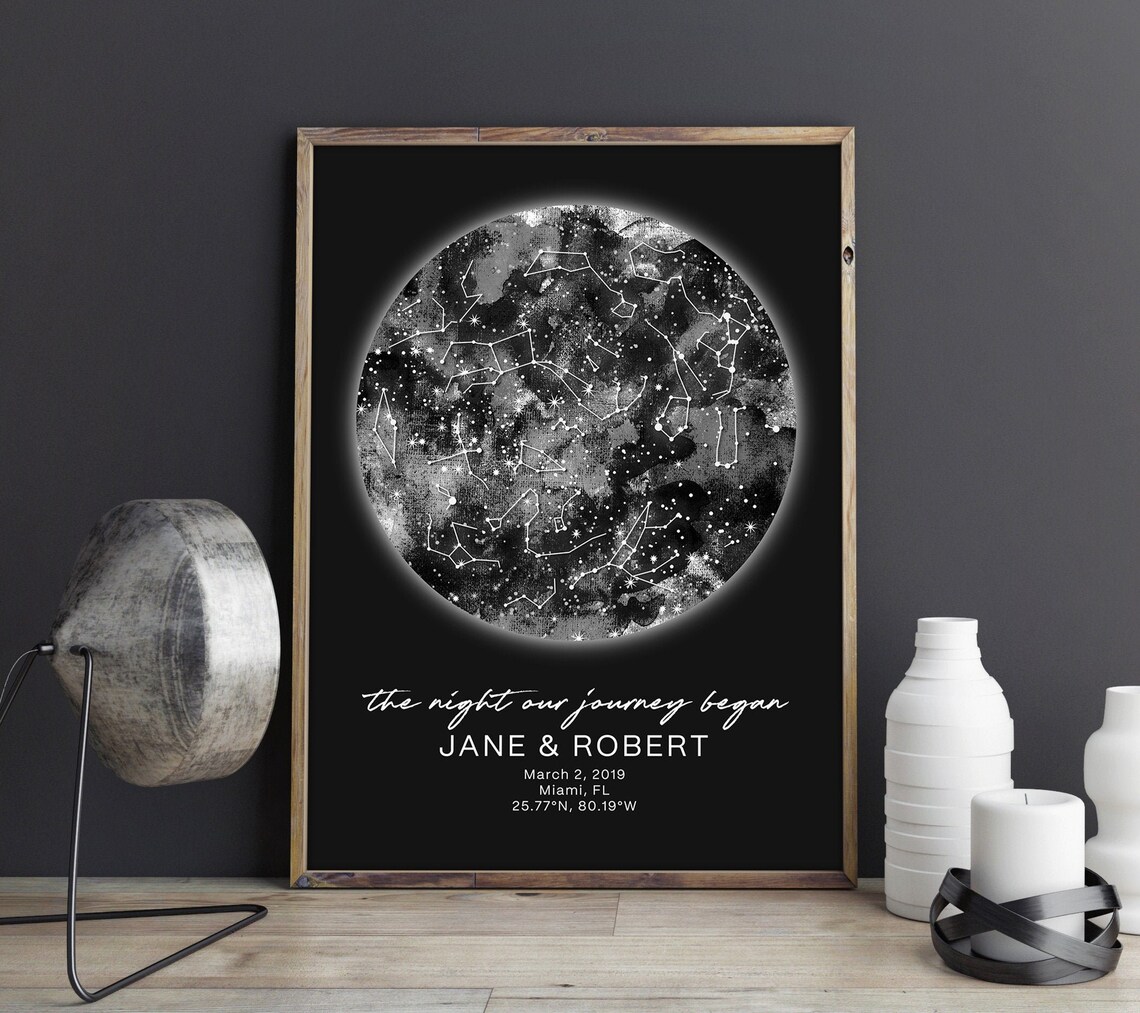 Custom Night Sky Print Custom Wedding Gift Star Map Gift 1 Etsy