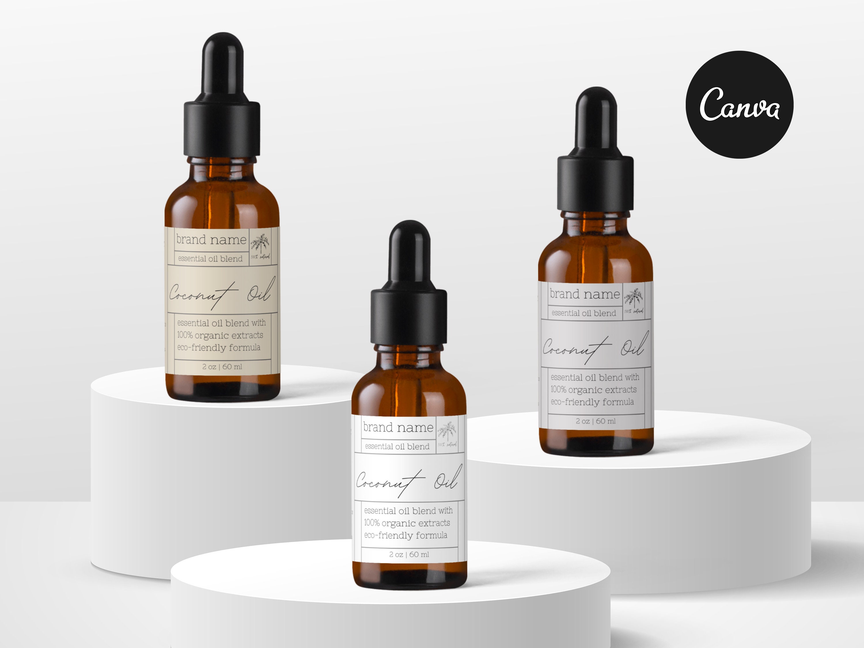 Dropper Bottle Label Editable Canva Templates 3 sizes 1 oz Etsy