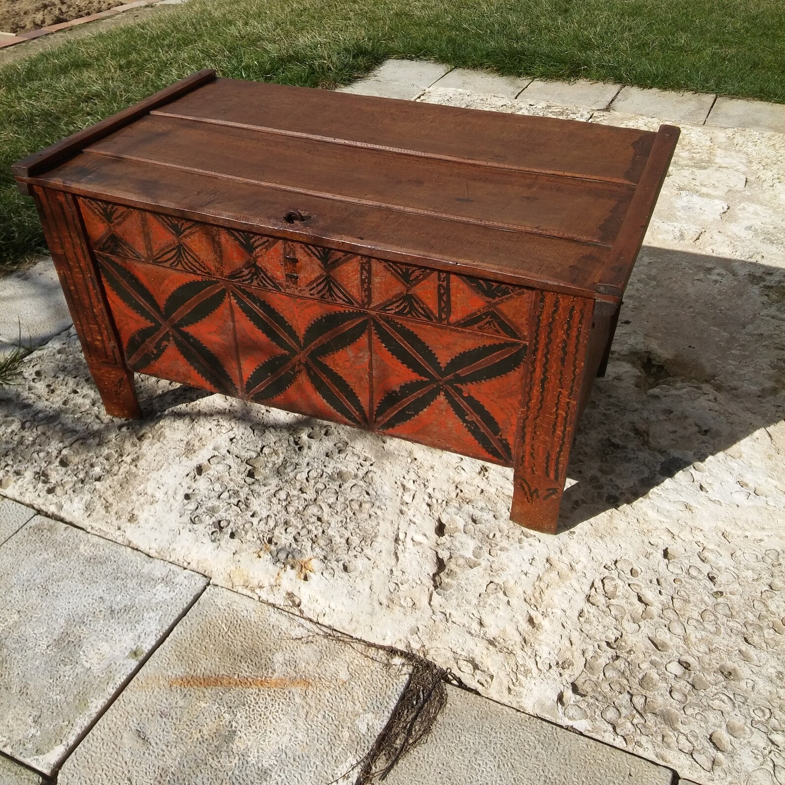 Antique primitive coffee table Antique primitive chest with Etsy