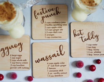 Christmas Cocktail Coasters (Set of 4)