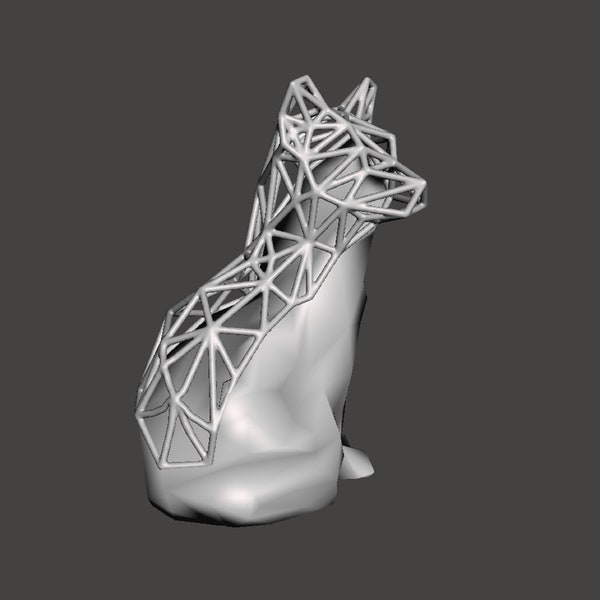 Fichier STL File 3D print impression 3D Buste Bust Renard Fox Voronoi