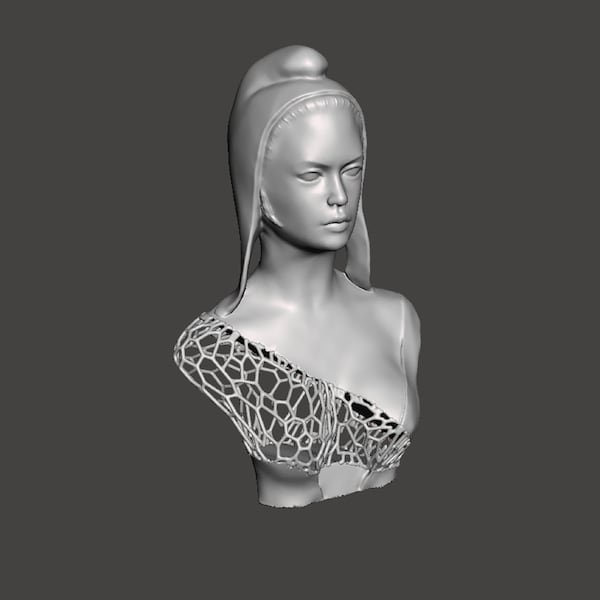 Fichier STL File 3D print impression 3D Buste Bust Marianne Voronoi