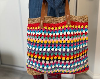 Crochet Tote Bag  |  Shopping Bag  |