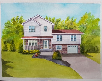 Custom House Portrait/ Realtor gifts/ Watercolor House painting/ Anniversary/ Housewarming gift.