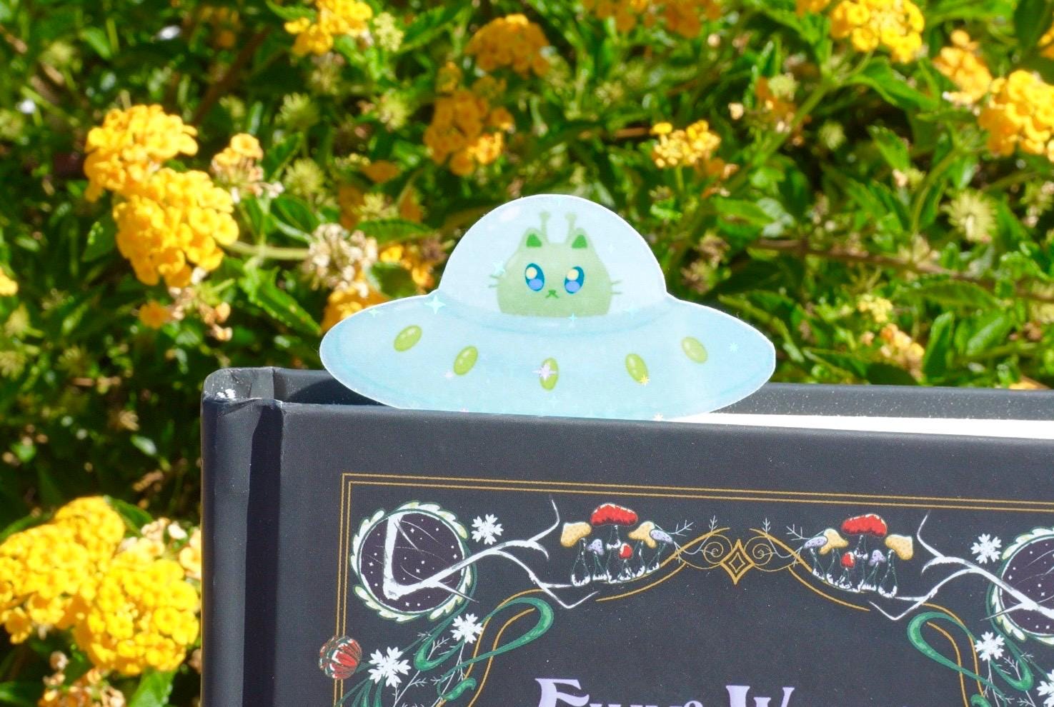Ufo Cat Bookmark Holographic, Alien Cat, Sparkly, Space, Galaxy ...