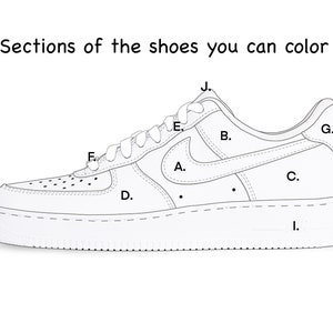 Design Your Own Custom Air Force 1s Pick Your Own Colors Many - Etsy