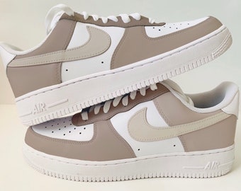 Nike Air Force 1 Womens White Brown Peanut Mocha Custom Multi Size Girls Gs  Men