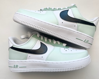 Green And Black Custom Air Force 1s Many sizes available / Womens shoes / sneakers / custom shoes / pastel / Jordans / gift ideas / cute