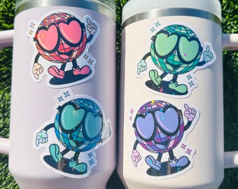 Cute discoball sticker / holographic sticker /water bottle stickers / cute stickers / mirrorball sticker / gift ideas / retro  / vintage