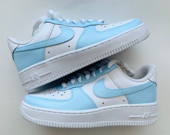 Baby blue white Custom Air Force 1s Many sizes available / women’s shoes /  shoes / Custom shoes / Jordans / gift ideas / cute /