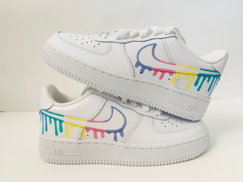 Pastel Drip Custom Air Force 1s Various sizes available / women’s shoes / kids shoes / Custom shoes / Jordans / gift ideas / cute / 