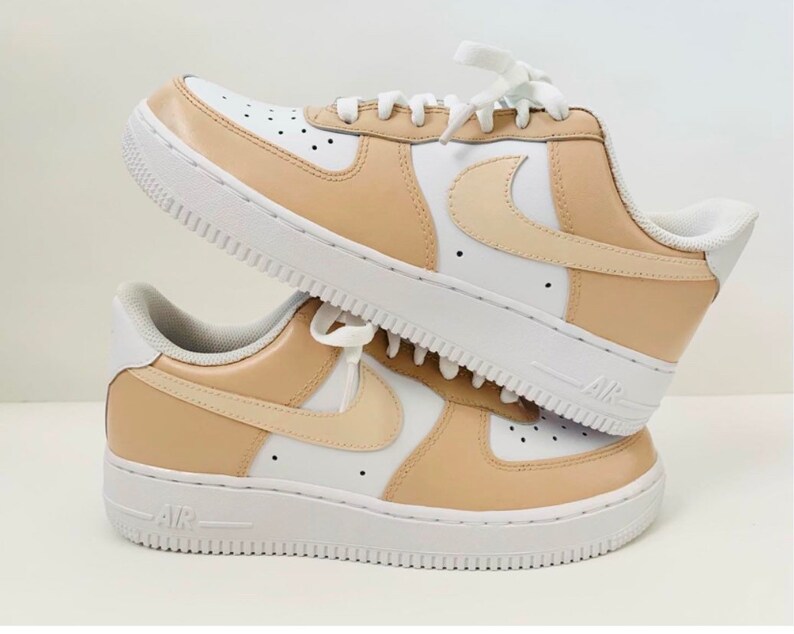 Beige Custom Air Force 1s every size available / Womens shoes / kids shoes / custom shoes / pastel / Jordans / gift ideas / cute 