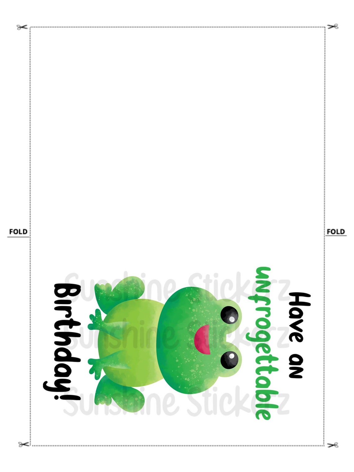 Printable Frog Birthday Card Digital Card / Cute Card / Animal | Etsy