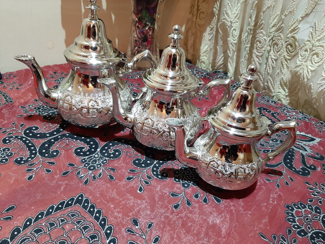 Moroccan Teapots Three Different Sizes 100 Handcrafted Etsy