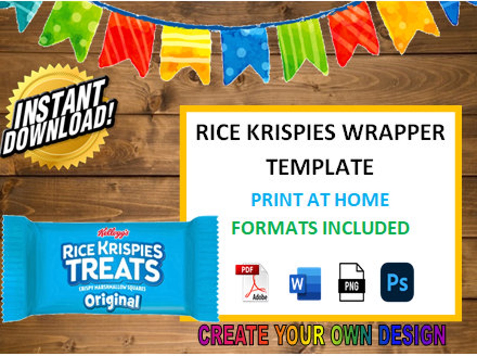 Rice Krispie Treat Wrapper Template Blank Template Custom Rice Rice Krispie Treat Wrapper Template Blank Template Custom Rice