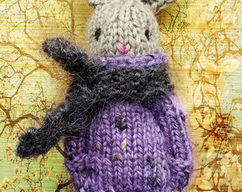 Hand Knit Bunny Pattern. Knitting Pattern, Comfort Doll and Izzy Doll Bunny