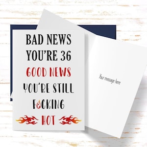 36th Birthday Card for Girlfriend, 36th Birthday Card for Best Friend, Birthday BFF, Funny Birthday Card for Her