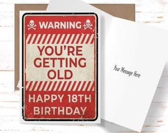 Funny 18th Birthday Card: Sarcastic "Getting Old" Greeting