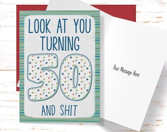 Funny 50th Birthday Card: Sarcastic Milestone Greeting