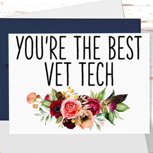 Thank You Card for Vet Tech, Card for Vet Tech, Birthday Greeting Card for Vet Tech, Vet Tech Appreciation Card, Veterinary Technician