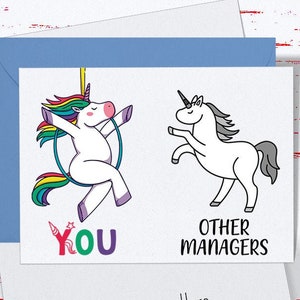 Card for Manager, Birthday Greeting Card for Manager, Thank You Card for Manager